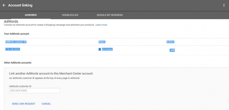 Liên kết tài khoản Merchant Center với Google AdWords