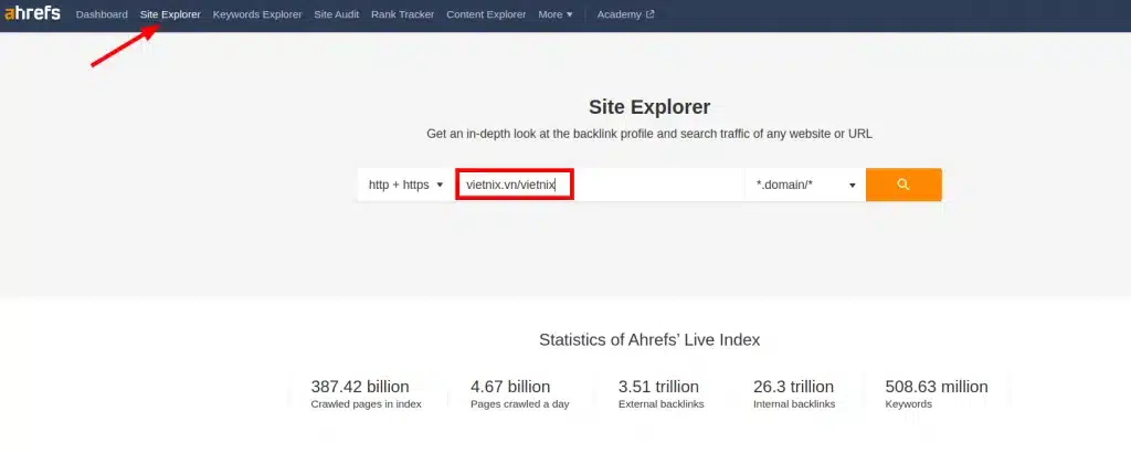 Hướng dẫn phân tích website trong Ahref