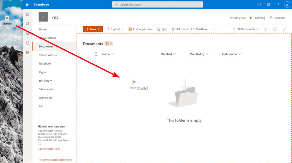 Tải tệp lên ứng dụng SharePoint bằng cách kéo thả (Nguồn: Internet)