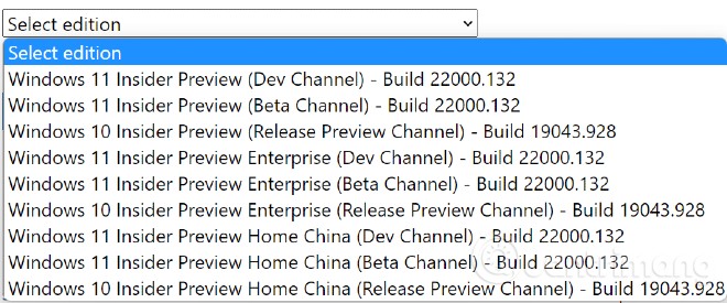 Các phiên bản Windows 11 Insider Preview mà bạn có thể tải file ISO